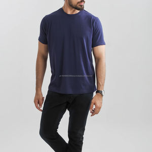 T-shirt en coton biologique 100 % de haute qualité, col rond, tissu tissé léger personnalisé pour hommes, vente en gros - Product Image 3