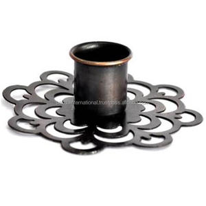 Portavelas votivo de hierro con revestimiento de polvo negro acabado para iluminar la decoración del hogar y otros tarros de portavelas - Product Image 1