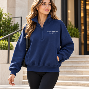 Khawaja Rafique Unisex Half <b>Zip</b> <b>Sweatshirt</b> Stand Collar Red Zipper Embroidered Letter Casual Pullover Unisex half <b>zip</b> <b>sweatshirt</b> - Product Image 6