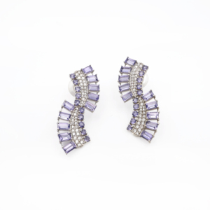 925 <b>Sterling</b> <b>Silver</b> Natural Iolite Pendant & <b>Earring</b> <b>Set</b> Rhodium Plated OEM ODM Fine Jewelry - Product Image 5