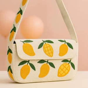 Sac à main artisanal de luxe indien, multicolore, forme baguette, durable, style ethnique, fait main, accessoires de mode en cristal, pour un usage décontracté - Product Image 1