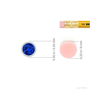 Pendentif solitaire en saphir bleu naturel de 2,32 g, 14 carats, serti clos, taille ronde, 0,24 carats au total, pour soirée, collier classique de joaillerie fine - Product Image 6