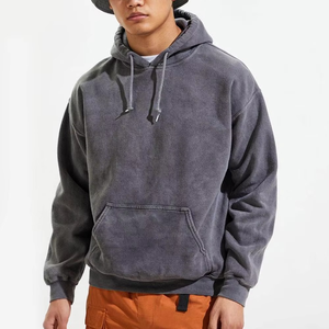 Sudadera de cuello redondo roja para hombre, 100% algodón, forro polar, antipilling, corte regular, manga larga, con bolsillo, informal, para invierno - Product Image 3