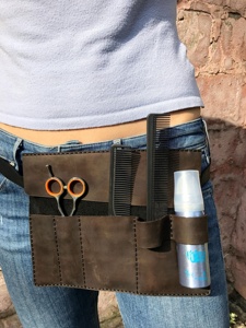 Wholesale Genuine Leather Barber Scissors <b>Pouch</b> Bulk Supply Hair Salon Tools Bag Multi Pocket Shear Holsters LBSP-0008 - Product Image 2