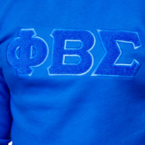 Sudadera de Fraternidad Phi Beta Sigma con Letras de Chenille Azul para Hombre, Cuello Redondo, Premium, Corte Clásico, Informal - Product Image 6