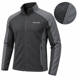 Veste de sport hybride tricotée et tissée pour homme, entièrement zippée, col montant, respirante, haute performance, pour l'automne - Product Image 2