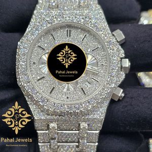 Montre de luxe Pahal Jewels pour femme, boîtier rond en acier inoxydable 40 mm, mouvement à quartz analogique, fermoir pliant - Product Image 1