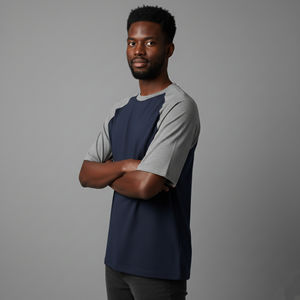 T-shirt noir surdimensionné personnalisé OEM/ODM pour homme, épaules tombantes, tissu épais, couleur unie, respirant, streetwear, personnalisable. - Product Image 3