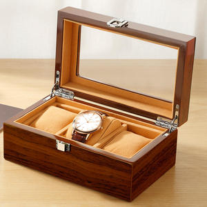 Wooden <b>Watch</b> Display Box Glass Window Multi Slot <b>Watch</b> Case <b>Rectangular</b> Collector Storage Box - Product Image 5