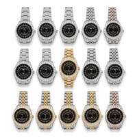 Montre de luxe à quartz, boîtier carré antique style dessin animé, en acier inoxydable, avec diamants Moissanite, analogique, 38 mm, verre saphir, chronographe