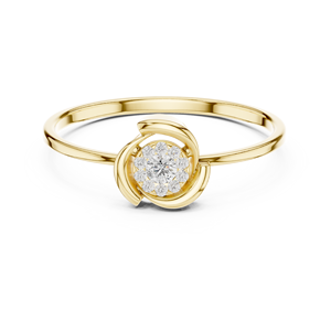Anillos de oro macizo de 14k para mujer con diamantes de corte redondo minimalistas de Aries Jewel Designer, ideales para regalo, compromiso, aniversario, boda. - Product Image 1