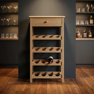Estante para Vino de Madera Maciza, Organizador de Almacenamiento Independiente para 16 Botellas, Mueble Moderno para el Hogar - Product Image 6