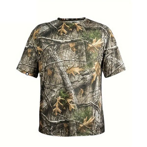 เสื้อยืดลายพรางระบายอากาศสำหรับล่าสัตว์ฤดูร้อน เสื้อยืดลายพรางป่าไม้ แขนสั้น แห้งเร็ว สำหรับผู้ชาย - Product Image 4