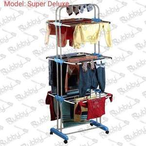 Industrial Laundry Drying Rack Heavy Duty Stainless Steel Clothes <b>Airer</b> Foldable Garment Stand For Hotel Home Apartment Outdoor - Product Image 6