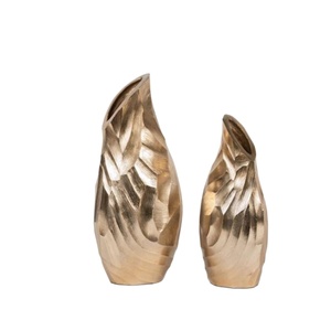 แจกันตั้งพื้นทำจากทองเหลืองหรูหราแบบโบราณจัดแสดงดอกไม้สำหรับงานแต่งงานห้องนั่งเล่นประดับโต๊ะ - Product Image 1