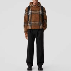 Custom Fuzzy Knitted Autumn Solid Breathable <b>Pullover</b> <b>Men</b> Polyester Sweater Hoodie - Product Image 3