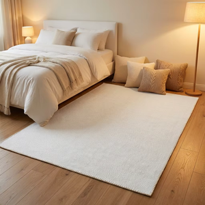 Tapis de sol rectangulaire en jute naturelle Marden, style crème uni, tissé, à poils ras, en coton et laine, pour chambre à coucher, le plus vendu - Product Image 5