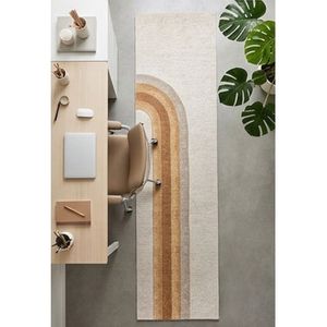 Modern Hand Tufted <b>Runner</b> Rug Abstract Arch Pattern Wool Cotton Hallway Carpet Contemporary Bedroom Floor Decor Mat Sale - Product Image 2
