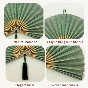 Abanico de Pared Verde Boho, Decoración Natural de Bambú, Precio Económico, Envío Gratuito a Todo el Mundo, Abanico de Pared de Bambú Hecho en Vietnam - Product Image 5