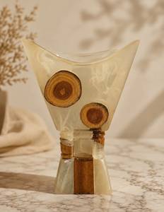 Brûleur d'encens artisanal FAIZA CRAFT en résine d'acacia et bois de santal, écologique, durable et aromatique, pour l'aromathérapie - Product Image 3