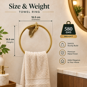 Support de serviette mural en laiton de luxe avec détail d'aile sculptée en forme de plume, accessoire de salle de bain traditionnel ornemental - Product Image 5
