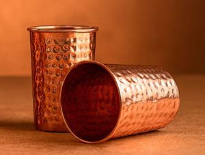 Airbnb Host Copper Glass Tumbler Guest Use Ayurvedic Drinking Water Cup Metal <b>Drinkware</b> Export Supplier - Product Image 6