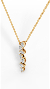 Colgante de diamante cultivado en laboratorio con corte de pera en cascada en oro de 18 quilates, elegante collar solitario con corte de pera - Product Image 6