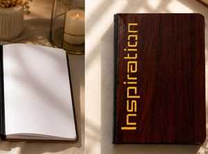 Wooden Spiral Bound Notepad Hardcover Black And Natural Finish Notebook Best Quality Daily use Writing <b>Diary</b> - Product Image 5