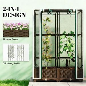 Bac à légumes surélevé avec support pour plantes et filet pour pots de fleurs - Catégorie Produit - Product Image 4