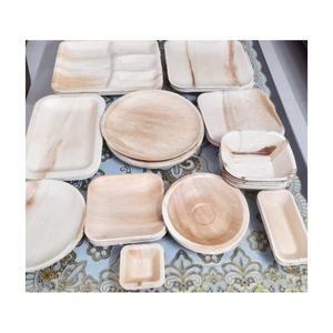 High Grade Areca Palm <b>Plates</b> Water Resistant <b>Disposable</b> Dinner <b>Plates</b> for Food Trucks Restaurants Buffets & Commercial Catering - Product Image 6