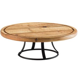 Soporte para Pastel Hecho a Mano de Madera y Hierro con Construcción Duradera para Pastel de Bodas y Decoración de Fiestas - Product Image 1