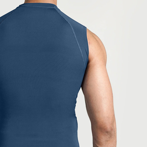 T-shirt sans manches pour homme en coton de qualité supérieure, logo personnalisé, coupe slim, t-shirt uni pour homme, t-shirts de sport - Product Image 5