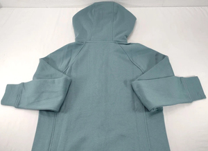 Sudadera con capucha extragrande para mujer, estilo casual, color jade, con cremallera completa, manga larga, precio económico. - Product Image 2