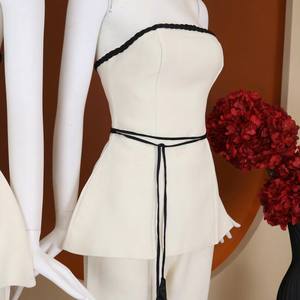 Ensemble deux pièces élégant pour femme, haut sans bretelles et jupe longue, tenue d'été OEM - Product Image 4