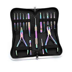 Kit d'outils professionnels pour extensions de cheveux : pinces en acier inoxydable, clips, outils de séparation pour l'installation et le retrait des extensions capillaires - Product Image 1