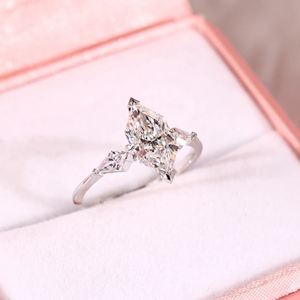 Anillo Marquise Holandés con Piedra Lateral de Corte Cometa, Anillo de Diamante Cultivado en Laboratorio de 2.34 Quilates, Anillo de Compromiso, Anillo de Boda, Joyería, Anillo de 14k - Product Image 2