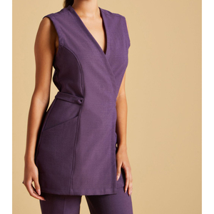 Wrap Style Customized Classic Unisex Lightweight Breathable Polyester Cotton Blend <b>Tunic</b> Shirt Healthcare Hospital Uniform <b>Work</b> - Product Image 5