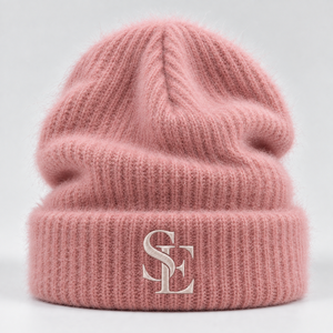 Premium Fluffy Mohair Style Knit <b>Beanie</b> Soft Warm Winter <b>Hat</b> Custom Embroidered Logo <b>Slouch</b> Fit Streetwear Fashion OEM ODM Bulk - Product Image 6