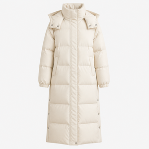 OEM Custom Logo Winter Long <b>Line</b> Puffer Style Jacket Women Hooded Down <b>Coat</b> Waterproof Windproof Thermal Outerwear - Product Image 1