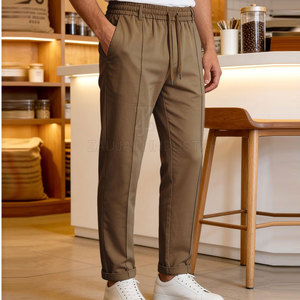 Comfortable <b>Lounge</b> <b>Pants</b> Cotton Blend Breathable Relaxed Fit Elastic Waist Home Wear Custom Private Label - Product Image 5