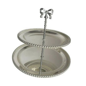 Elegante y moderno soporte de aluminio dorado de 3 niveles para pasteles, bandeja decorativa redonda de metal para exhibir postres, para bodas, fiestas y decoración del hogar. - Product Image 3