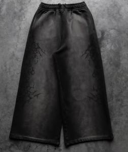 OEM 2026 High Street Gothic Graphic Pants Men Oversized Baggy Sweatpants Vintage Acid Wash Joggers Fashion Bottoms - Product Image 5