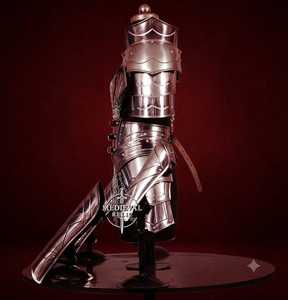Medieval Relic <b>Silver</b> Plated Aluminium Armor Leg Piece Polished Antique Modern Art Collectible - Product Image 1