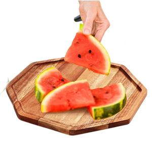 Juego de 3 bandejas decorativas de madera de acacia para servir pan, ensalada, bocadillos, queso, frutas, cupcakes o para decorar la mesa de comedor. - Product Image 6