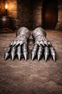 Guantes de Acero de Caballero Medieval, Guantes de Armadura Plateados, Protección Completa Articulada para las Manos, Estilo Antiguo, Artesanía en Metal - Product Image 6