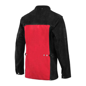 Veste de soudeur en cuir de vachette pleine fleur ignifuge de haute qualité, résistante, pour la lutte contre les incendies et les travaux FR - Product Image 2