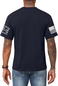 Camiseta con estampado de calavera y bandera estadounidense para hombre, camiseta patriótica de manga corta con gráfico - Product Image 3