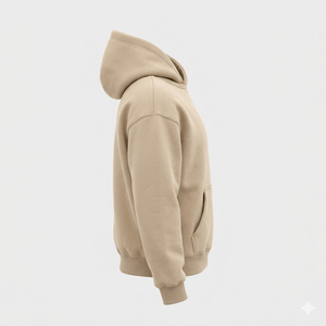 Sudadera con Capucha Beige para Hombre, Corte Regular, Felpa de Algodón, Diseño Casual con Bolsillos, Ropa de Otoño, Venta al Por Mayor - Product Image 3