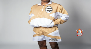 Chaqueta Cortavientos Deportiva Casual de Verano con Logotipo Personalizado Más Vendida - Color Bronceado/Blanco - Product Image 3