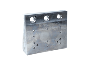 Custom Carbon Steel Paver <b>Block</b> Component CNC Machined <b>Mounting</b> Holes Precision OEM Manufacturing Made in India Engineering Part - Product Image 3